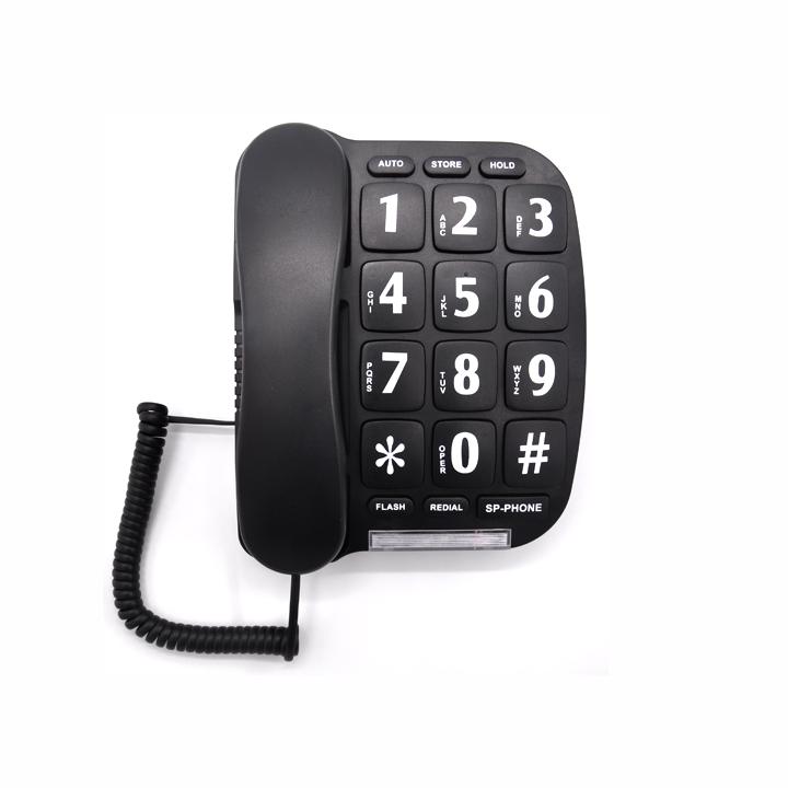 Teléfono de botón grande para personas mayores, teléfono con imagen con  cable, con botón SOS, timbre fuerte, teléfono fijo para personas con