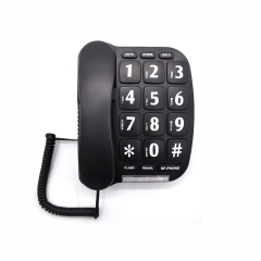 Amazon Hot Selling Telefone de botão grande para idosos e telefone fixo fixo com campainha de LED visual e música em espera (PA014)