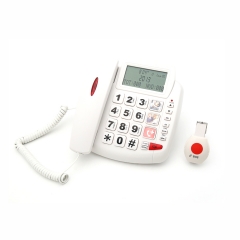 Téléphone d'urgence SOS filaire senior avec télécommande pour les appels d'urgence et haut-parleur amplifié Big Button Phone (S003)