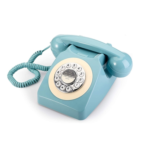 Старинный телефон в американском стиле с кнопочным повторным набором номера и уникальный ретро-телефон Royal Victoria с механическим рингтоном (PA188)