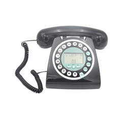 Téléphone vintage classique avec écran LCD et téléphone fixe avec identification de l'appelant rétro avec fonction mains libres (PA010)