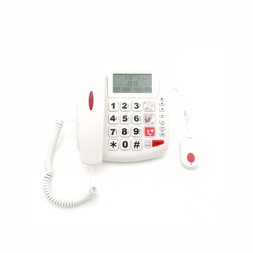 Senior Corded SOS Emergency Telephone With Remote Control For Emergency