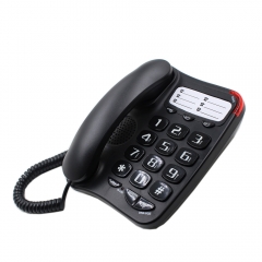 Large Button Landline Phone For Seniors and Amplified Big Keys Corded Phone For Elderly with Phone Book Card and Wall Mountable Function (PA026B)