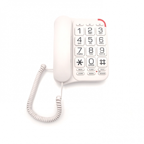 China Big Button Landline Telephone With Two Way Speaker and 3 One-Touch Memory Keys And 10 Two-Touch Memory Speed Dials Factory (PA027)