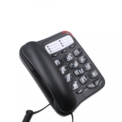 Large Button Landline Phone For Seniors and Amplified Big Keys Corded Phone For Elderly with Phone Book Card and Wall Mountable Function (PA026B)