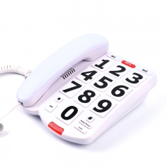 Teléfono para personas mayores Teléfono con cable con botón grande para personas mayores con 3 marcaciones rápidas de un solo toque con timbre alto e indicación LED de llamadas entrantes (PA028)