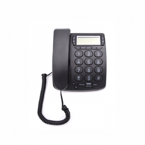 Simple Wired Big Button Telephone with Caller ID Display and 2 Groups One-Touch Memory Dialing Buttons For Visually Impaired Old People (PA036)