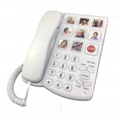 9 Groups Photo Memory Button Corded Telephone with Amplified Ringer and Loud Two-way Speakerphone For Hearing Impaired Seniors (PA038)