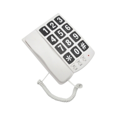 Venta caliente de Amazon Teléfono con cable con botón grande con botones súper grandes y altavoz alto para personas con problemas de audición y visión (PA037)