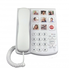 9 Groups Photo Memory Button Corded Telephone with Amplified Ringer and Loud Two-way Speakerphone For Hearing Impaired Seniors (PA038)