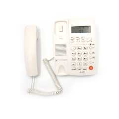 Teléfono con cable de línea fija para el hogar de gran venta en México con identificador de llamadas y pantalla LCD ajustable y función de altavoz de marcación rápida (PA013)