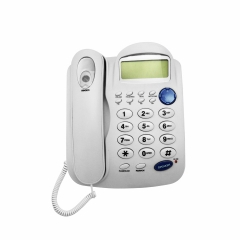 Teléfono de identificación de llamadas básico con cable para uso en la oficina con volumen ajustable del altavoz del timbre y botón de memoria de un solo toque de 4 grupos (PA012)