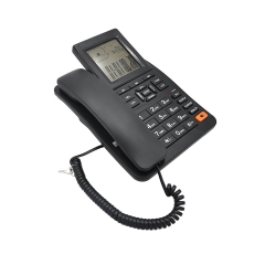 Teléfono fijo con pantalla Super LCD de identificador de llamadas y altavoz manos libres y función de marcación rápida de espera de CAL (PA093)