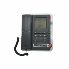 Desktop Large LCD Display Caller ID Telefono with Speakerphone and Corded Landline Telephone for Home Use (PA075)