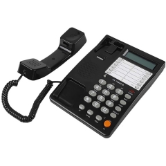 Teléfono con cable básico de oficina de escritorio con identificador de llamadas y 8 grupos de botones de memoria de un toque y retroiluminación azul sin necesidad de batería (PA099)