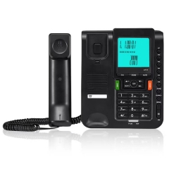 Téléphone fixe compatible PABX classique avec grand écran LCD et téléphone d'identification de l'appelant filaire de bureau avec appel mains libres (PA097)