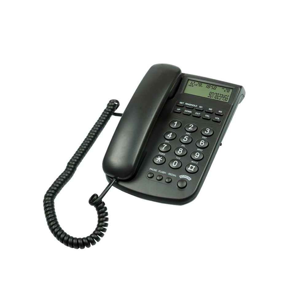 Desk Office Landline Telephone with Caller ID Display and Wall