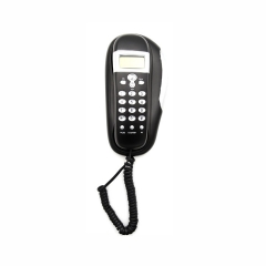 Teléfono de extensión pequeño de línea fija montado en la pared y teléfono Trimline con identificador de llamadas compatible con FSK DTMF con función antiinterferencias (PA049)