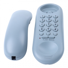 Trimline Landline Telephone With 7 Feet Cord and No AC Power Battery Required Wall Mountable Telephone For Hotel Use (PA019B)