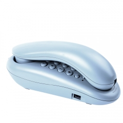 Trimline Landline Telephone With 7 Feet Cord and No AC Power Battery Required Wall Mountable Telephone For Hotel Use (PA019B)