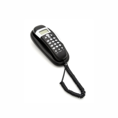 Teléfono de extensión pequeño de línea fija montado en la pared y teléfono Trimline con identificador de llamadas compatible con FSK DTMF con función antiinterferencias (PA049)