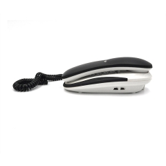 Modisches Desktop-Telefon mit transparenten Tasten, Trimline-Telefon mit Wahlwiederholungs-Stummschaltung und ohne Batterie, einfach zu bedienen, platzsparend (PA063)