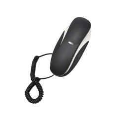 Modisches Desktop-Telefon mit transparenten Tasten, Trimline-Telefon mit Wahlwiederholungs-Stummschaltung und ohne Batterie, einfach zu bedienen, platzsparend (PA063)