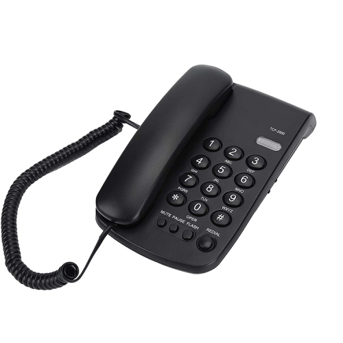 ABS Material Corded Basic Telephone with Mute Pause and Visual Red LED Ringer Indicator with Wall Mountable For Brazil Market (PA149C)