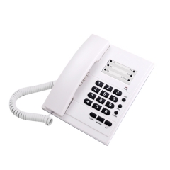 Juego de teléfono doméstico analógico básico pequeño con cable con altavoz bidireccional manos libres No requiere batería y función de montaje en pared (PA148)
