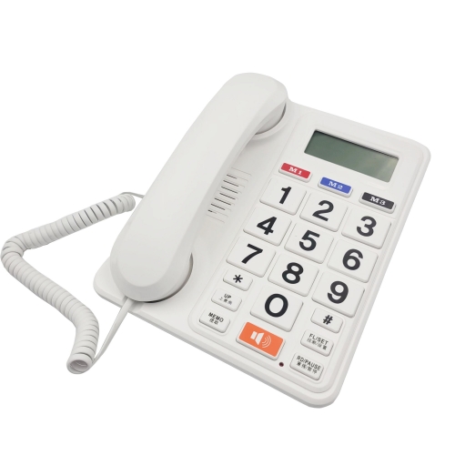 China Desktop Analog Large Button Caller ID Telephone With 4 Groups One-Touch Memory Keys and Loud Ringer Speakerphone Manufacturer (PA033)