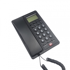 China Factory Direct Wired Hotel Lobby Caller ID Telephone Plastic Material With LCD Display Adjustment And Custom Logo Printing (PA045B)