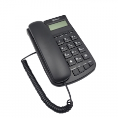 Multiple Function Large Buttons Wall Mount Corded Caller ID Telephone with LCD brightness adjustment for NearSighted People (PA106)