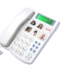Elderly-Friendly Big Button Caller ID Telephone with 6 One-Touch Memory Keys and Call Logs for Hearing Impaired Seniors (PA038B)
