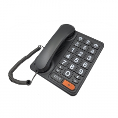 Schnurgebundenes Großtastentelefon mit 6 Zielwahltasten und Wahlwiederholungsfunktion für Senioren und Sehbehinderte (PA034)