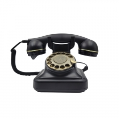 Neuartiges Retro-Telefon mit Wählscheibe, geflochtenem Baumwollkabel und mechanischer Klingel für die Wohnungseinrichtung (PA218B)