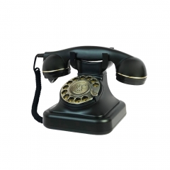 Neuartiges Retro-Telefon mit Wählscheibe, geflochtenem Baumwollkabel und mechanischer Klingel für die Wohnungseinrichtung (PA218B)