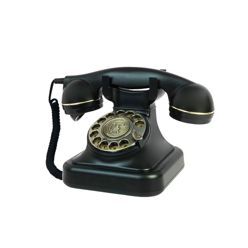 Neuartiges Retro-Telefon mit Wählscheibe, geflochtenem Baumwollkabel und mechanischer Klingel für die Wohnungseinrichtung (PA218B)