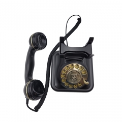 Neuartiges Retro-Telefon mit Wählscheibe, geflochtenem Baumwollkabel und mechanischer Klingel für die Wohnungseinrichtung (PA218B)