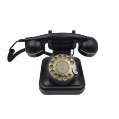 Neuartiges Retro-Telefon mit Wählscheibe, geflochtenem Baumwollkabel und mechanischer Klingel für die Wohnungseinrichtung (PA218B)