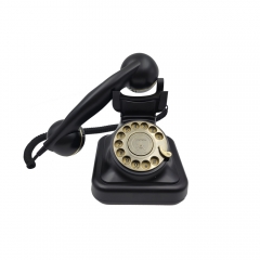 Neuartiges Retro-Telefon mit Wählscheibe, geflochtenem Baumwollkabel und mechanischer Klingel für die Wohnungseinrichtung (PA218B)