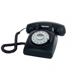 Retro-Telefon im altmodischen Stil mit Wählscheibe, mechanischem Klingelton und Freisprecheinrichtung für freihändige Kommunikation (PA188B)
