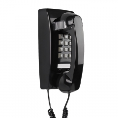 Trimline Retro-Analog-Hoteltelefon zur Wandmontage mit hochwertigem Metallsockel und anpassbarer galvanisierter Farbe (PA193)