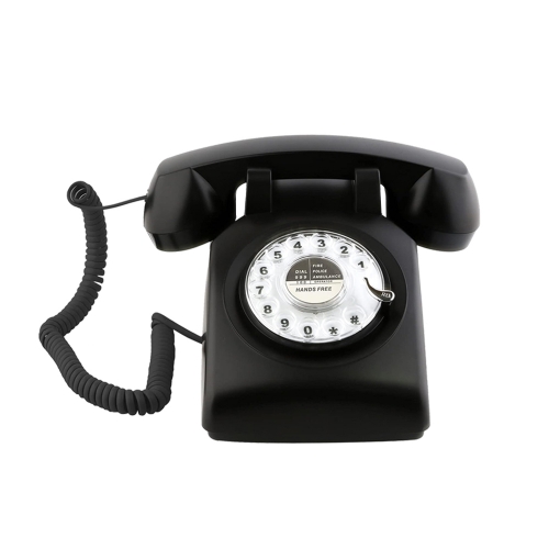 Retro-Telefon im altmodischen Stil mit Wählscheibe, mechanischem Klingelton und Freisprecheinrichtung für freihändige Kommunikation (PA188B)