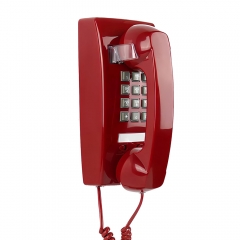 Trimline Retro-Analog-Hoteltelefon zur Wandmontage mit hochwertigem Metallsockel und anpassbarer galvanisierter Farbe (PA193)