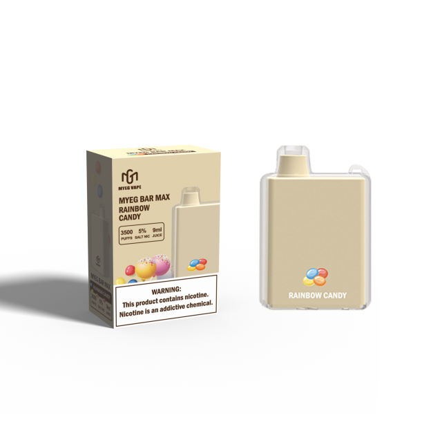 Myeg bar max disposable vape pod rechargeable mesh coil Rainbow candy