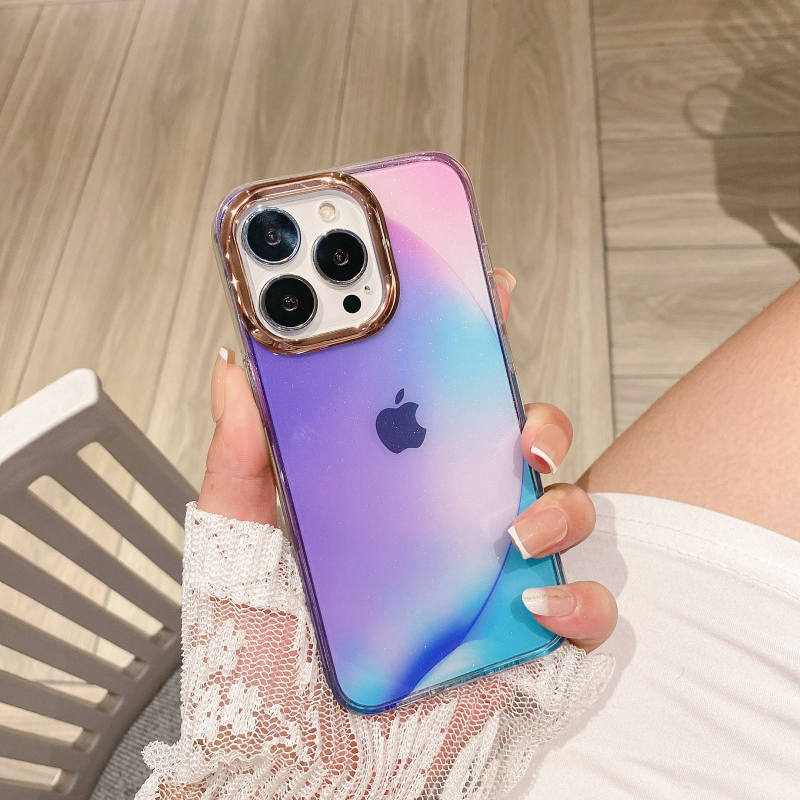 TPY4B14809 Glitter smudge gradient iPhone case waterproof cheap multiple colors portable iphone 13/12/11 seris