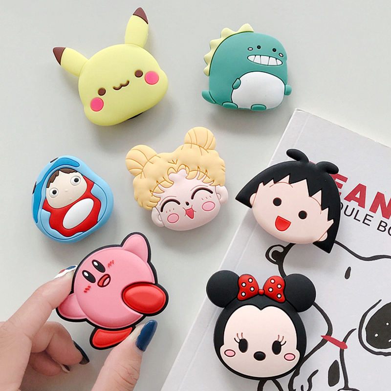 ALBB21 PVC Cartoon Phone Socket Holder Phone Stand Holder for All phone modeles HUAWEI XIAOMI OPPO VIVO APPLE SAMSUNG