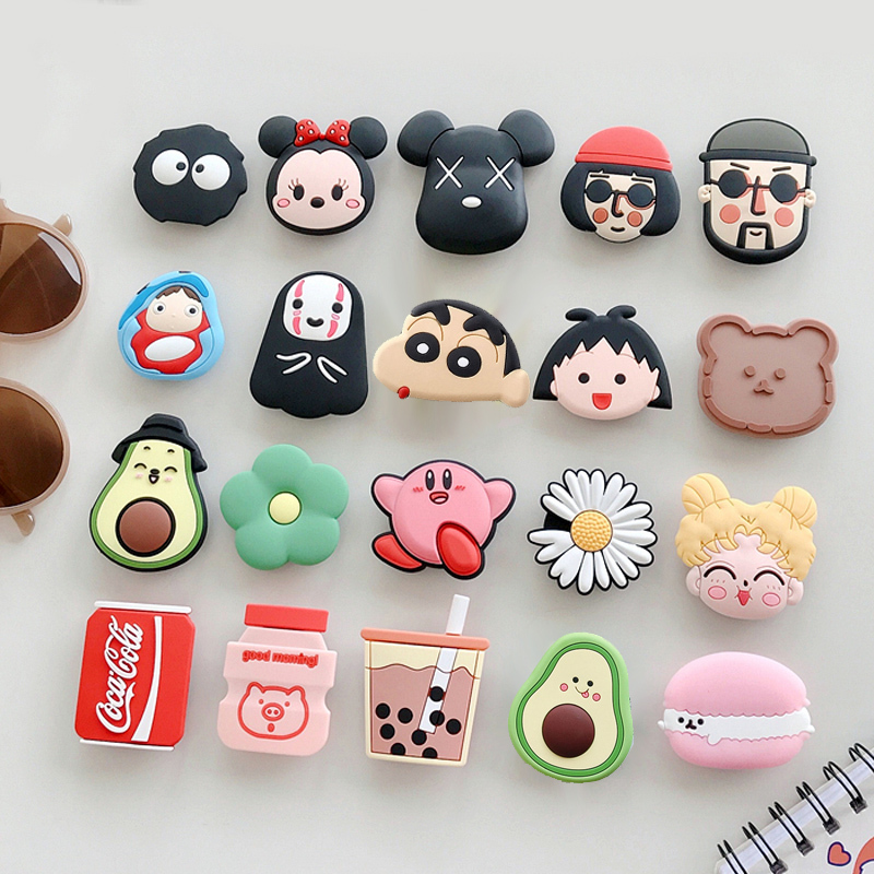 ALBB21 PVC Cartoon Phone Socket Holder Phone Stand Holder for All phone modeles HUAWEI XIAOMI OPPO VIVO APPLE SAMSUNG