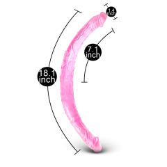 17.5'' Clear Pink Double Ended Realistic Dildo