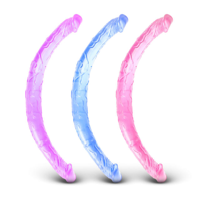 17.5'' Clear Purple Double Ended Realistic Dildo
